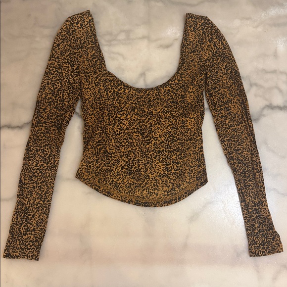 Free People Wide Eyed Top - Leopard Print - Small - Picture 6 of 7